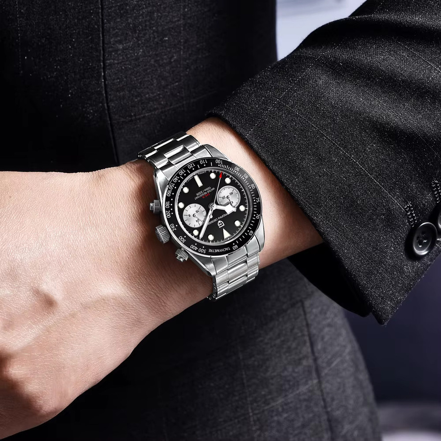Pagani Design Chronograph, Quarz, Edelstahl, Schwarz, Herren - Bild 5