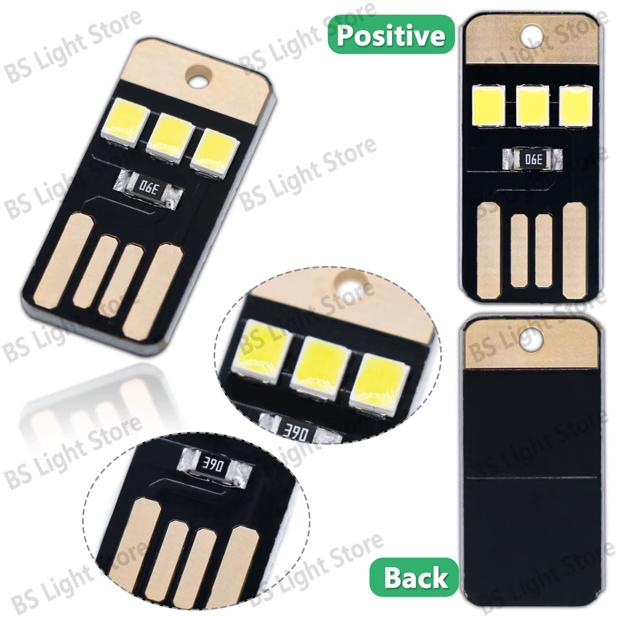 LED Mini Buchlicht USB 5V mit 2835 SMD Weiß B: 2,4 cm, H: 1,2 cm - Bild 3