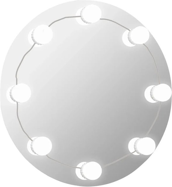 vidaXL Wandspiegel ohne Rahmen mit LED-Beleuchtung rund in Silber - Bild 1