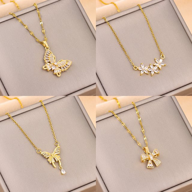 Marisa Halskette Edelstahl, Gold, Zirkonia, Kristall, Damen - Bild 1