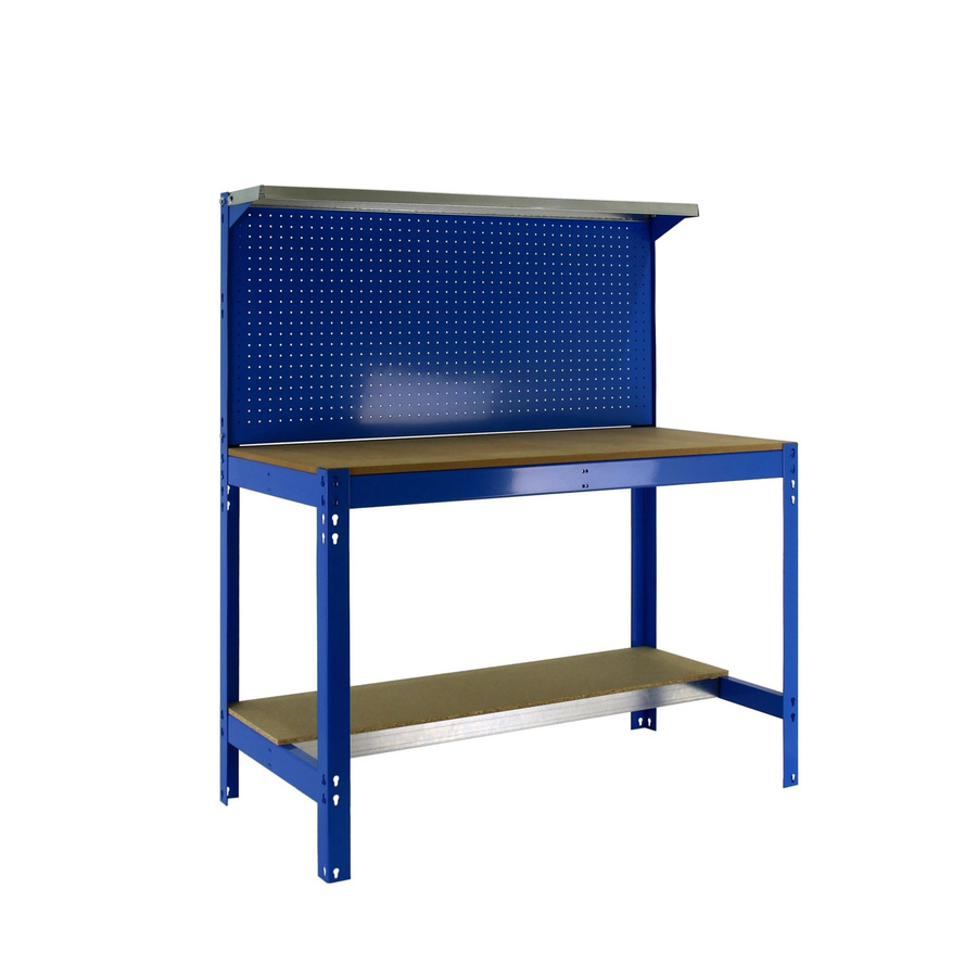 PROREGAL Werkbank Buffalo mit Werkzeugwand und Ablage, Blau, H x B x T: 84 x 120 x 61 cm, Traglast 600 kg - Bild 2