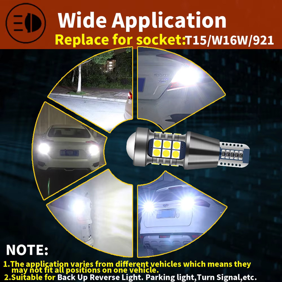 Neallor LED Rückfahrscheinwerfer Set T15 W16W Canbus 2er Pack Weiß 6000K - Bild 4