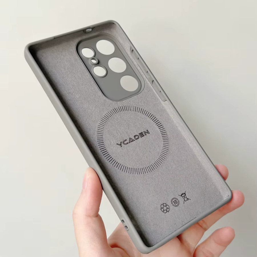 Luxuriöse Silikon-Softcase MagSafe Handyhülle für Samsung Galaxy S26 Ultra S25 S24 S23 S22 Plus mit magnetischer kabelloser Ladefunktion in Purple und Grey - Bild 1