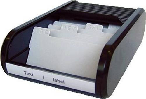 Helit Visitenkartenbox The Personal in Schwarz aus Kunststoff, B: 24,0 cm, H: 6,7 cm, T: 13,6 cm - Bild 1