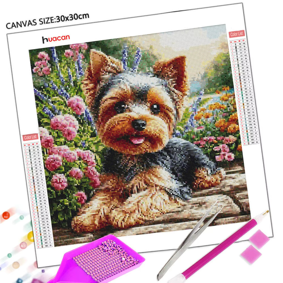 Huacan DIY-Diamantgemälde Hundetier Diamantmosaik in Multicolour, B/T/H: 20 x 20 x 20 cm - Bild 2
