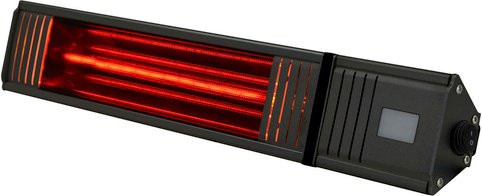 Heizstrahler Infrae 1500 W mit Glasabdeckung und Fernbedienung, Schwarz, BxH: 54 x 9,5 cm - Bild 1