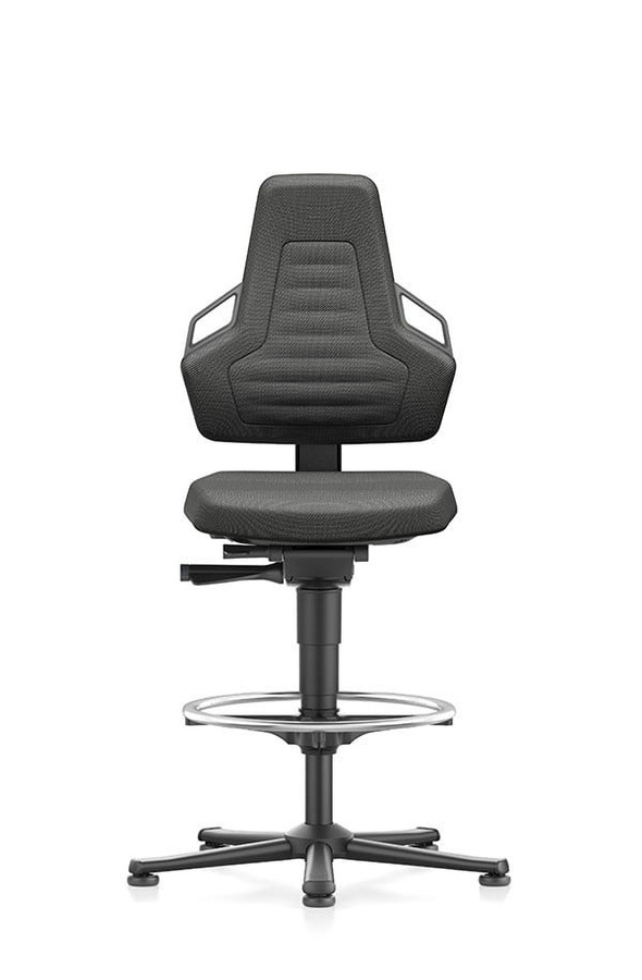 Arbeitsdrehstuhl Nexxit von BIGBOXX in Schwarz mit Fußring und Gleitern für Home-Office und Profis - Bild 1