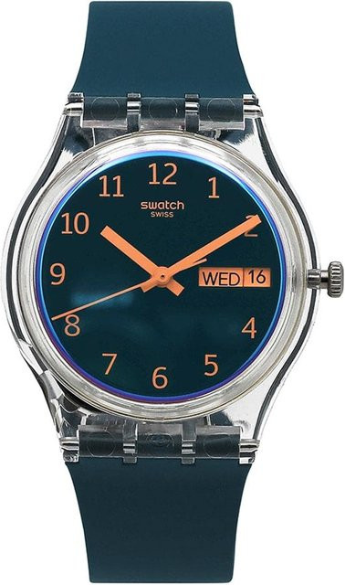 Swatch Analoguhr, Kunststoff, Blau, Schwarz, Adult - Bild 1