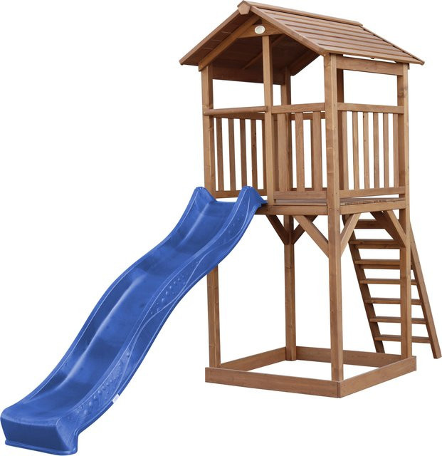 AXI Spielturm Beach Tower in Braun mit blauer Rutsche, H x B x T: 242 x 349 x 111 cm - Bild 1