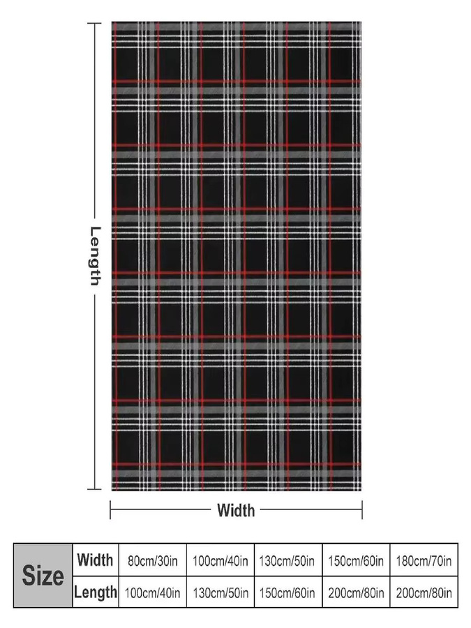 GTI Tartan-Überwurfdecke aus weichem Plüsch im Retro-Stil, Mehrfarbig, B/T: 127,0 x 101,6 cm - Bild 2