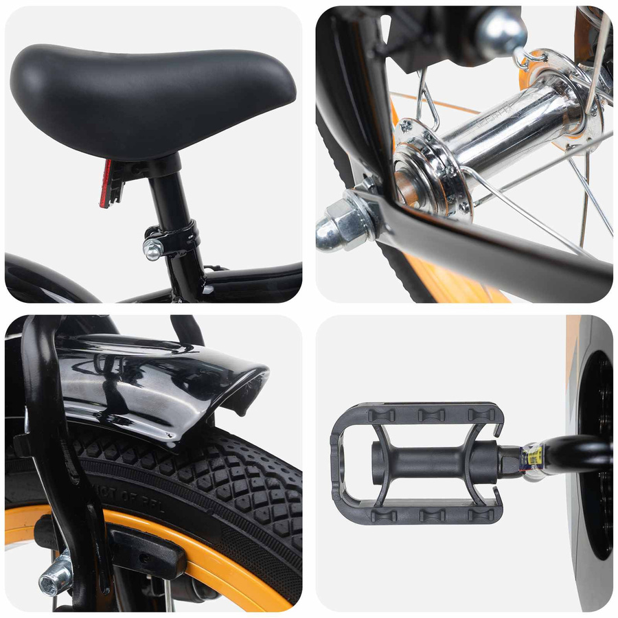 VD Home Furnishing Kinderfahrrad 16 Zoll Orange & Schwarz - Bild 3