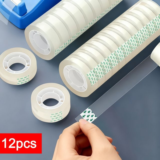12 Rollen transparentes Klebeband mit superstarker Haftung für Klebebandschneider - Bild 1