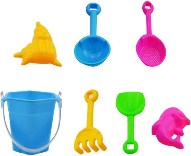 Binchi Krabbe Fisch Form Strand Sand Spielzeug, Schaufel Eimer Set, 7-teiliges Set, ab 2 Jahren - Bild 1