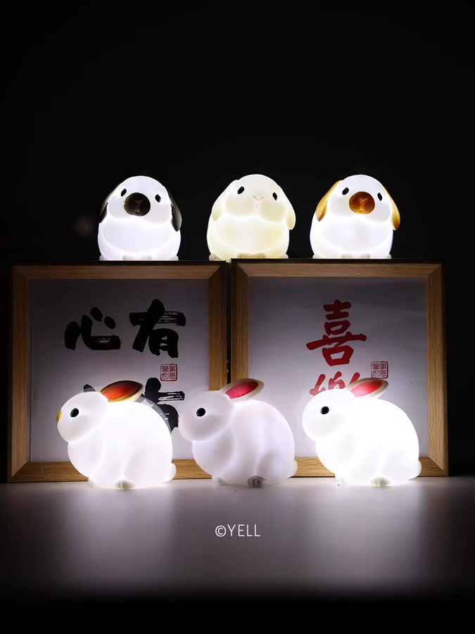 YELL Kaninchen Sitz Lampe Nachtlicht Figur, Mini Ornamente - Bild 3