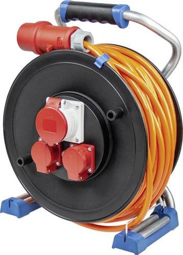 AS Schwabe Kabeltrommel Orange 30m mit CEE-Stecker 16A 5polig IP44 - Bild 1