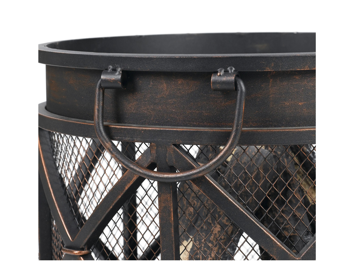 Tepro Feuerstelle Gracewood in Schwarz/Bronze mit Funkenschutz und Grillfläche, Höhe: 53 cm, Durchmesser: 40 cm - Bild 7