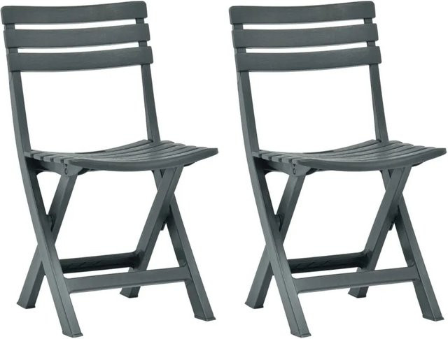 Furnicato Gartenstühle 2er Set klappbar aus Kunststoff in Grün B/T/H: 45 x 44 x 78 cm (pro Stuhl) - Bild 1