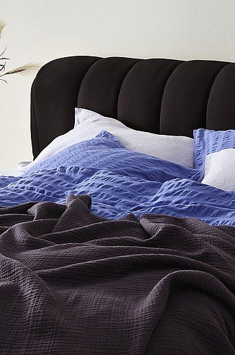 DERMY Kopfteil modern gepolstert in Schwarz, Breite: 160 cm, Höhe: 120 cm, Tiefe: 32 cm - Bild 1
