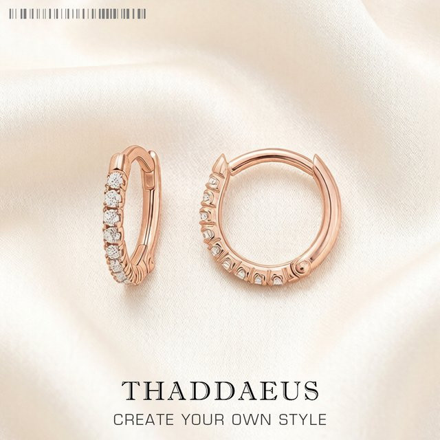 Thaddaeus Creolen, 925 Silber, Roségold, Damen - Bild 1