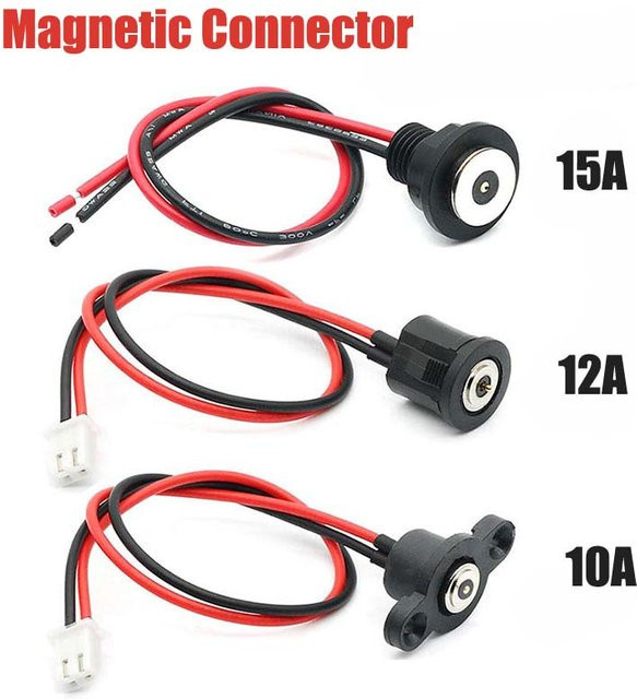 Wasserdichter USB-C Magnetstecker mit Gewinde und Ladekabel, männlicher und weiblicher Saugkontakt, Schwarz - Bild 1