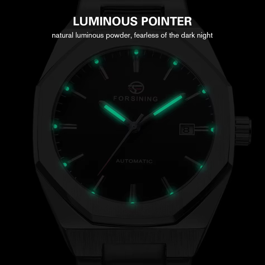 FORSINING Armbanduhr Automatik, Edelstahl, Schwarz, Herren - Bild 4