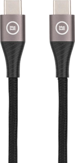 BlueBuilt USB-C-auf-USB-C-Kabel aus Nylon in Schwarz, 3 m - Bild 1