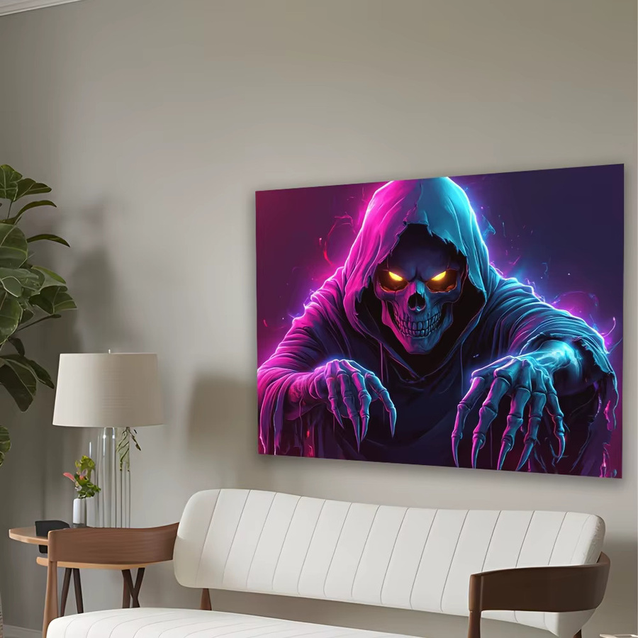 VIKAMA Halloween Dark Night Skelett Wandteppich, Mehrfarbig, B/H: 60 x 40 cm - Bild 3