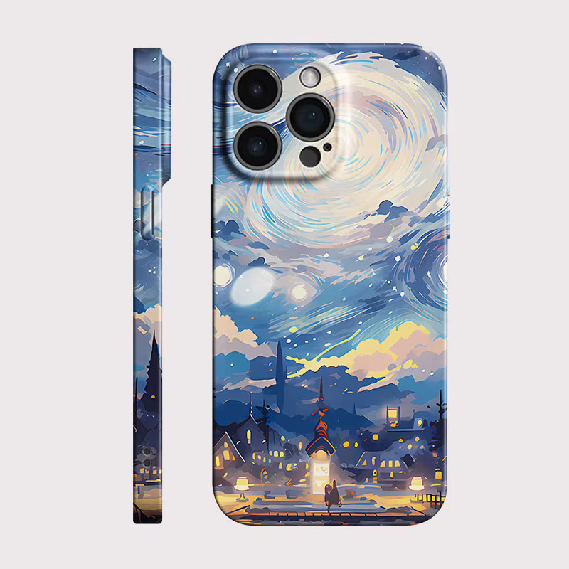 Wirbelnder Sternenhimmel Handyhülle für Apple iPhone kompatibel mit iPhone 17 16 15 14 13 12 11 Pro Max Air 16e 7 8 Plus XS Max X XR in Multicolour aus hartem PC-Material - Bild 2