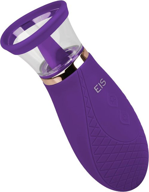 EIS Zungenvibrator mit Saugfunktion in Grün und Lila, Länge: 17 cm - Bild 1