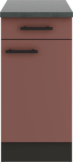 OPTIFIT Nizza407 Küchen-Unterschrank in Rostrot mit modernem Design und melaminbeschichteter Oberfläche, Breite: 40 cm - Bild 1
