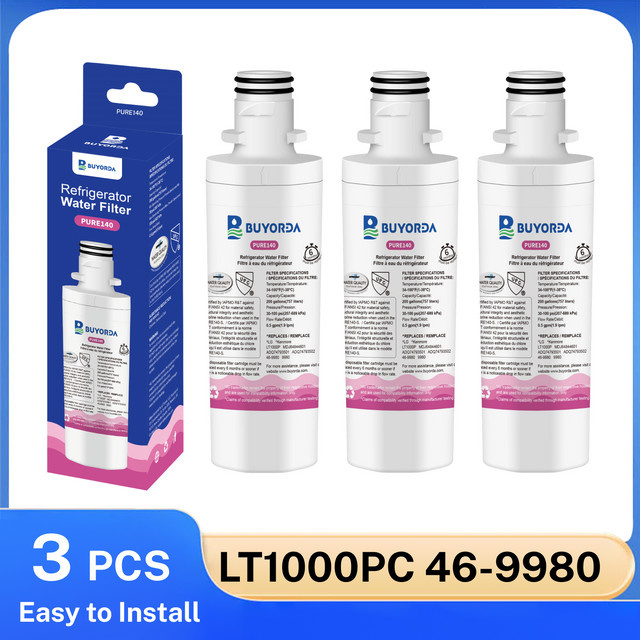LG LT1000PC Kühlschrank-Wasserfilter-Ersatz Set, 3er-Pack, passend für LFXS26973S LFXS28596S LMXS28626S, Farbe: Weiß - Bild 1