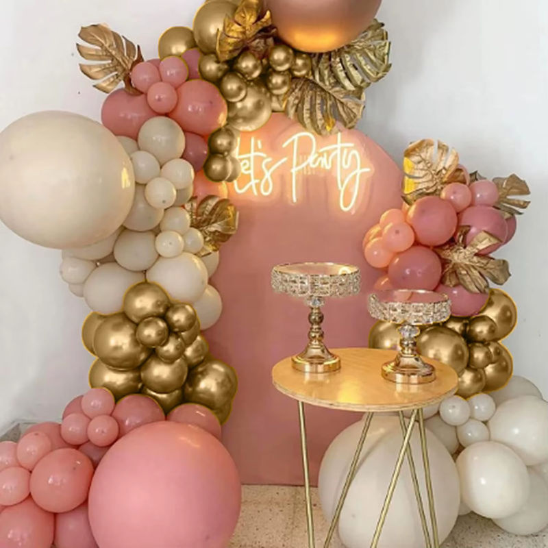 135-teiliges Latex-Ballon-Set in Grau, Rosa und Gold für deine Dekoration bei Geburtstagen, Hochzeiten oder Babypartys - Bild 3
