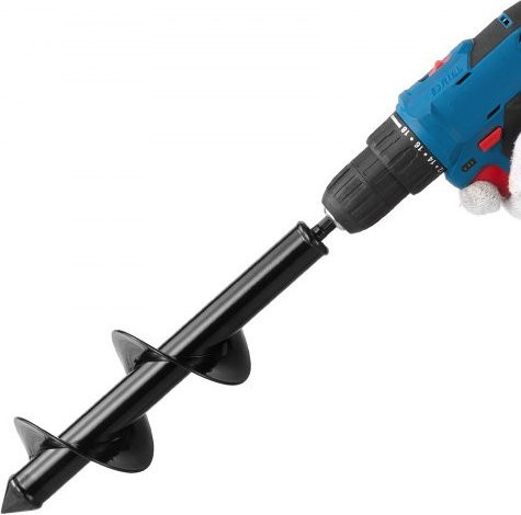 VEVOR Erdbohrer für Bohrmaschinen mit 3/8-Zoll-Sechskantaufnahme, Pfahlbohrer zum Graben von Gartenpfostenlöchern und Zäunen, Durchmesser: 8 cm, Länge: 30 cm - Bild 1