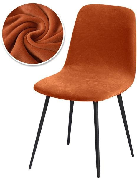 Weicher Samt-Stuhlbezug in Orange für Barhocker und Esszimmerhocker, 1 Stück - Bild 1