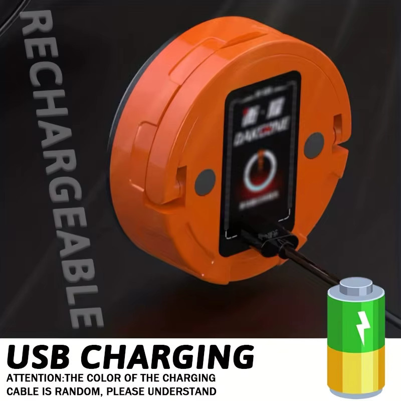 XIWANGFIRE Mini-Taschenlampe mit LED und Magnet, wiederaufladbare COB-Campingleuchte in Orange - Bild 3