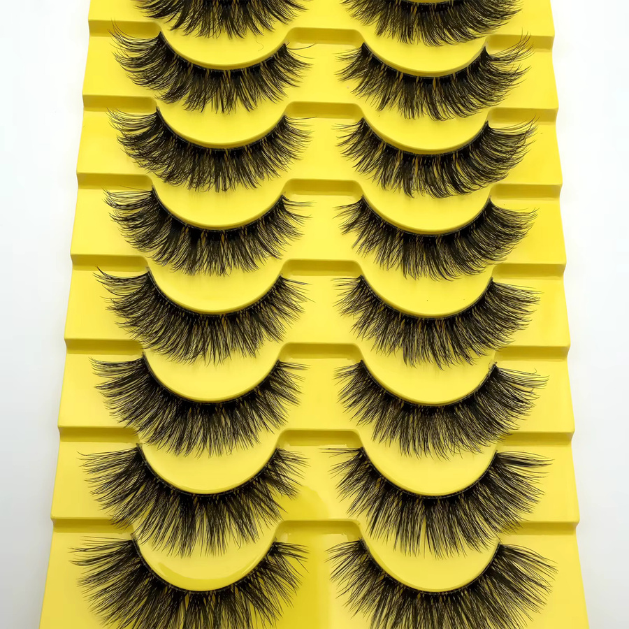 JIEFUXIN Künstliche Wimpern, 10 Paar, Black, Natürlich - Bild 6
