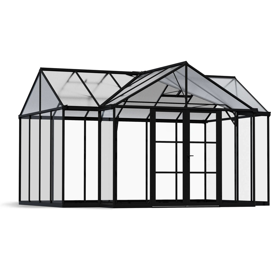 Canopia Triomphe Gardenchalet Gewächshaus in Schwarz mit Fundamentrahmen und Polycarbonat-Verglasung, 16 m² - Bild 2