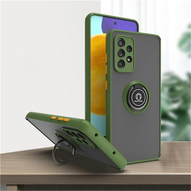 Magnetische Ringhalter Schutzhülle für Samsung Galaxy A55 5G A54 A35 A34 A53 A33 A52 A32 A15 A14 A25 A16 A26 A36 mit Ständer in Grün - Bild 1