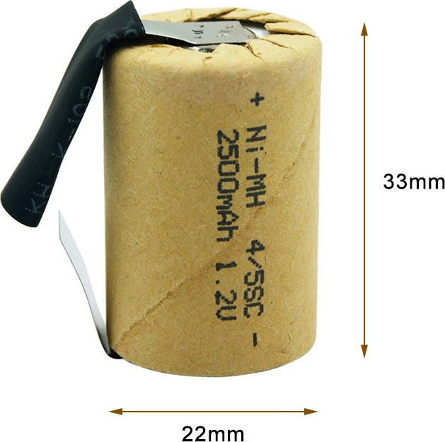 Daliopow NiMh 4/5SC 2500 mAh 1,2 V wiederaufladbare Akkus mit Schweißlaschen für elektrisches Bohrspielzeug - Bild 1