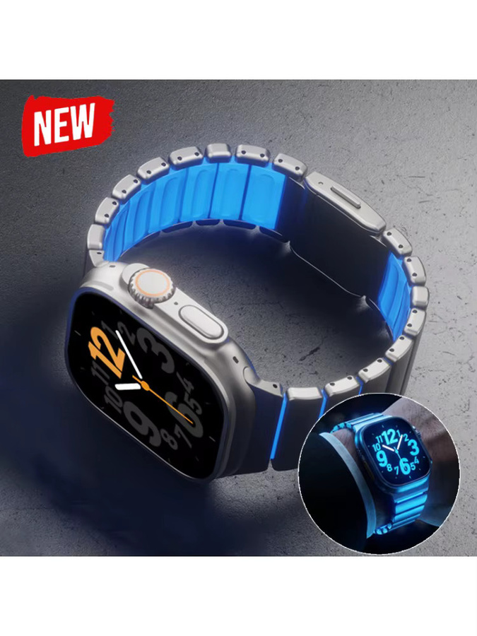 CAOWTAN Uhrenarmband Titan, Silikon, Silber, Unisex - Bild 5