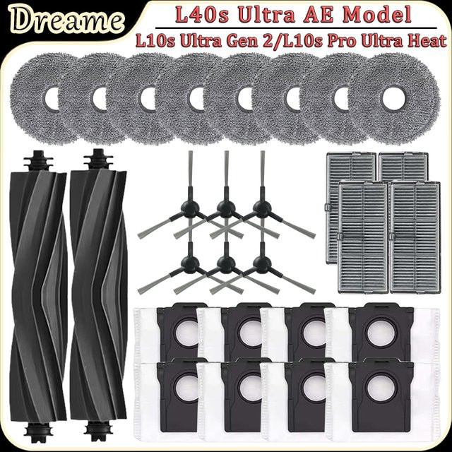 Dreame Ersatzteile für Roboterstaubsauger L10s Ultra Gen 2, L10s Pro Ultra Heat und L40s Ultra AE mit Staubbeuteln und Filtern - Bild 1