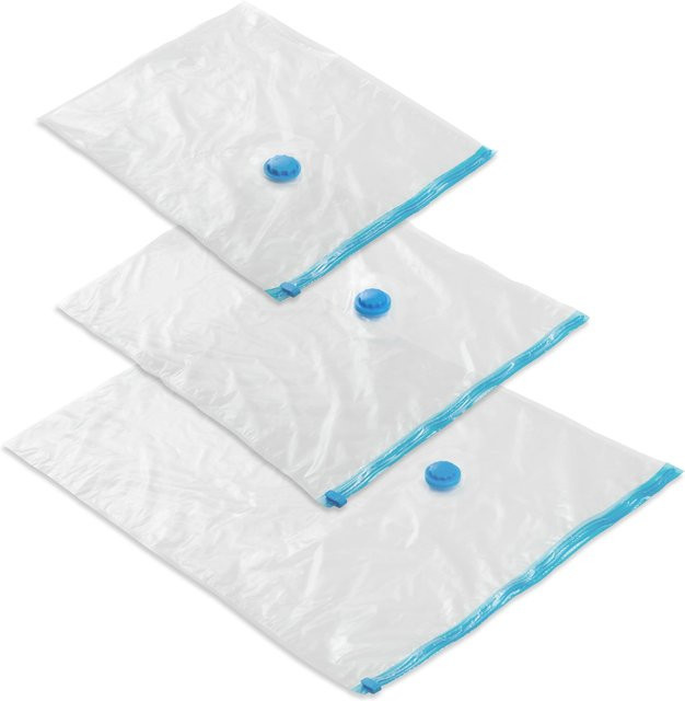 tectake 50er-Set Vakuumbeutel in 3 Größen, transparent, mit Ein- und Auslassventil und zahnlosem Druckverschluss, B/T/H: 95 x 60 x 1 cm - Bild 1
