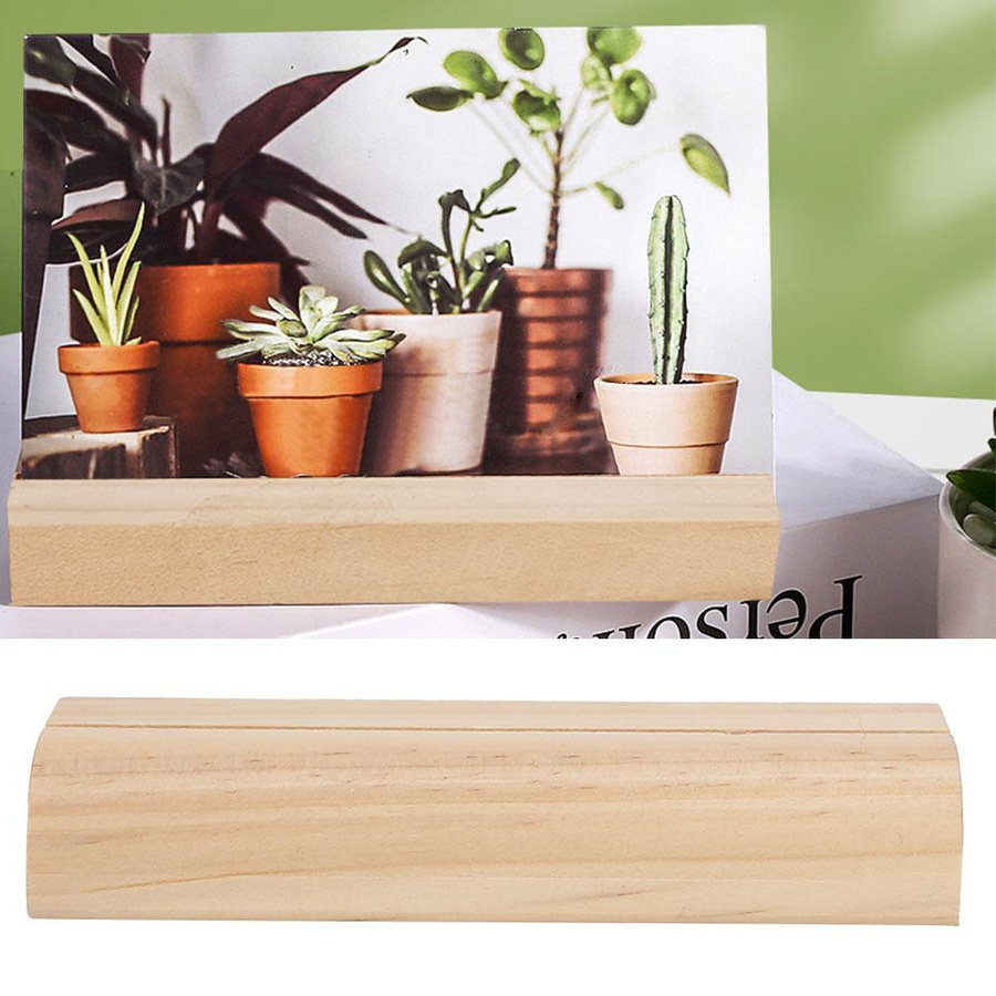 KaiSai 5er Set Holz Visitenkartenhalter und Foto Display Stand mit Clamp in Dunkel für Büro und Hochzeit - Bild 2
