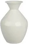 DECORIS Vase aus Metall und Keramik in Weiß, Durchmesser: 25 cm, Höhe: 37 cm - Bild 1