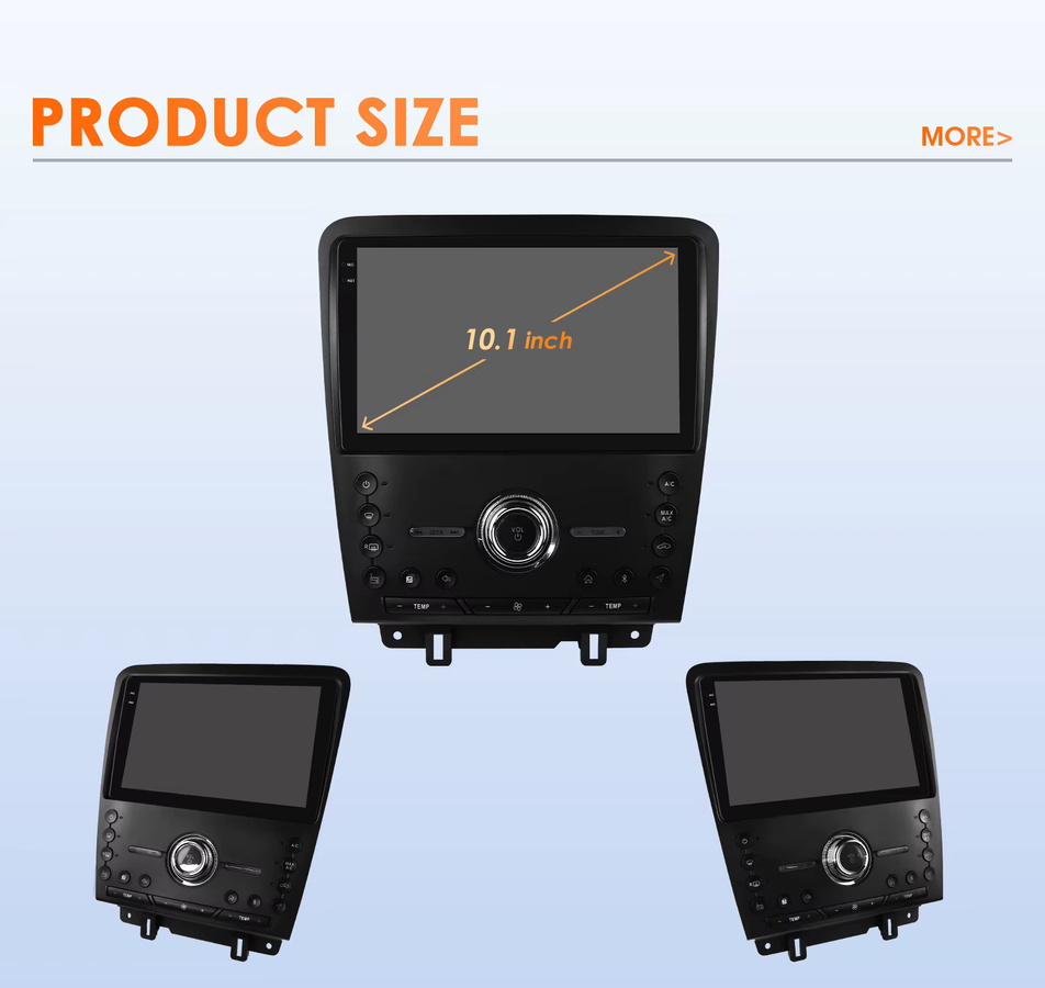 OSSURET Android 14 Autoradio für Ford Mustang 2010-2014 mit 10,1 Zoll Display, Snapdragon 6115 8-Kern Prozessor, GPS-Navigation, kabellosem CarPlay und Android Auto, Schwarz - Bild 5