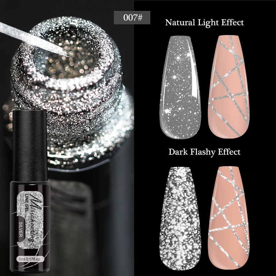 Misscheering Nagellack Gel, Gold-Silber, Schimmernd - Bild 5