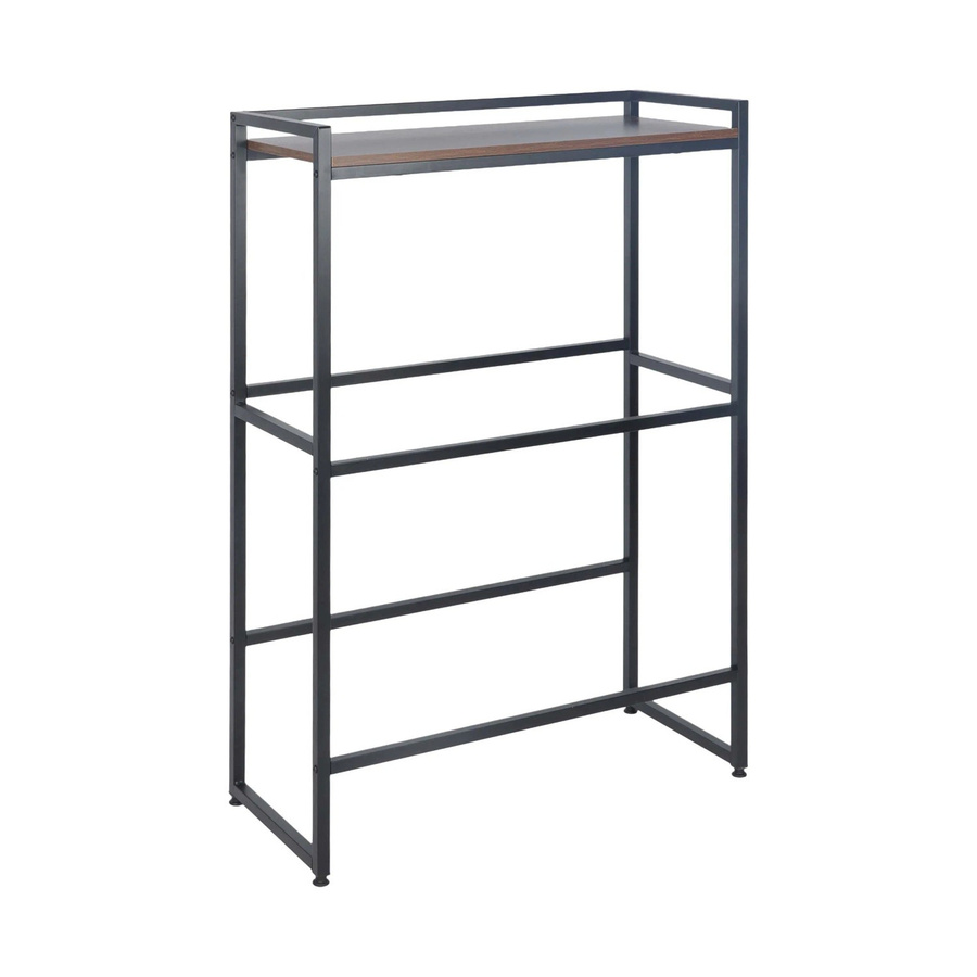 Relaxdays Getränkekistenregal aus Metall und MDF im Industrial-Design, Schwarz-Braun, B: 74 cm, H: 117 cm, T: 32 cm - Bild 2