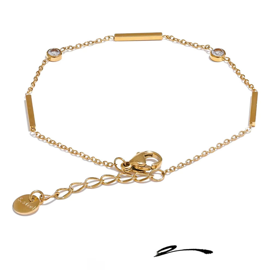 Yhpup Armband, Edelstahl, Gold, Zirkonia, Damen - Bild 1