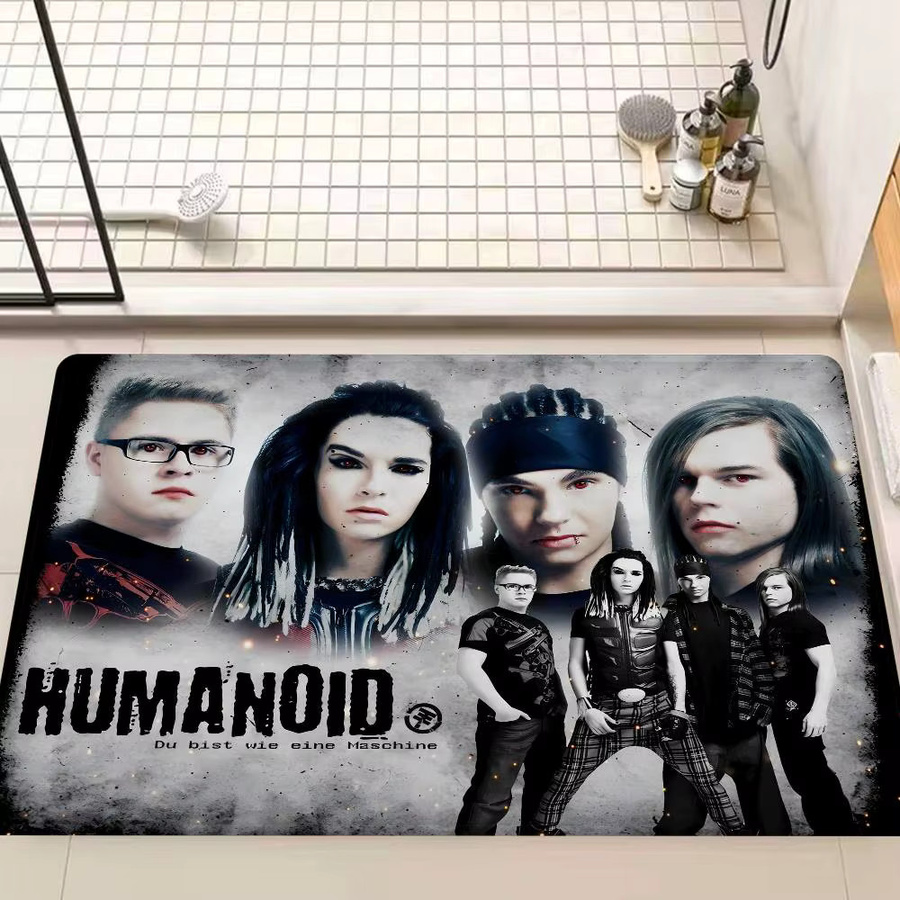 Rutschfeste Badezimmermatte mit Bill Kaulitz Motiv von Tokio Hotel zur Wasserabsorption für Badezimmer oder Schlafzimmer - Bild 2