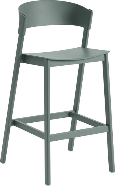 Muuto Cover Barhocker in Grün mit Eichenholzgestell - Bild 1